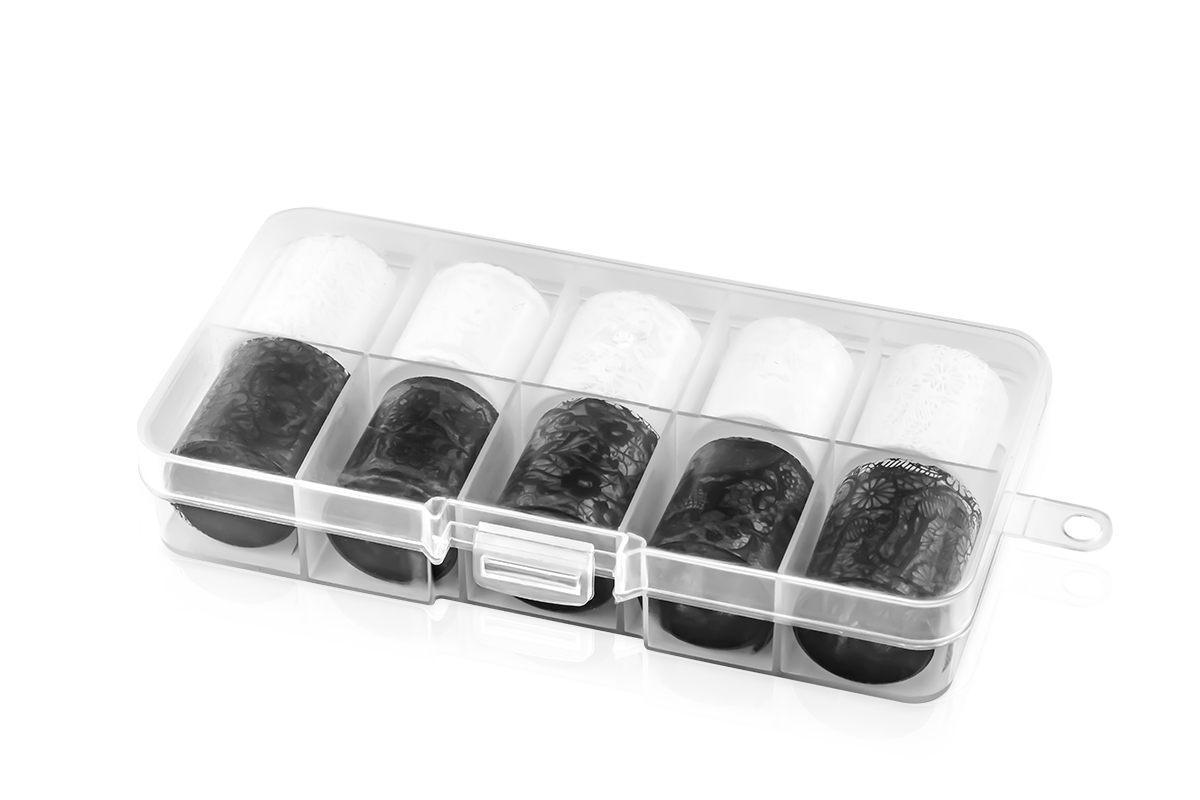 Jolifin Transfer-Nagelfolien Box - white & black