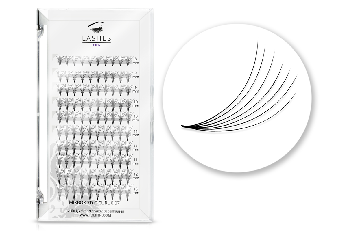 Jolifin Lashes - MixBox - 7D Wimpernfächer C-Curl 0,07