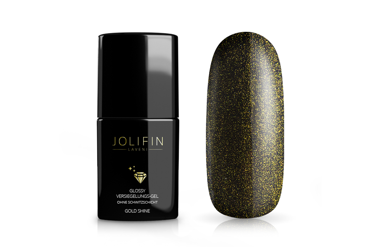 Jolifin LAVENI Glossy Versiegelungs-Gel o. Schwitzschicht - gold shine 11ml