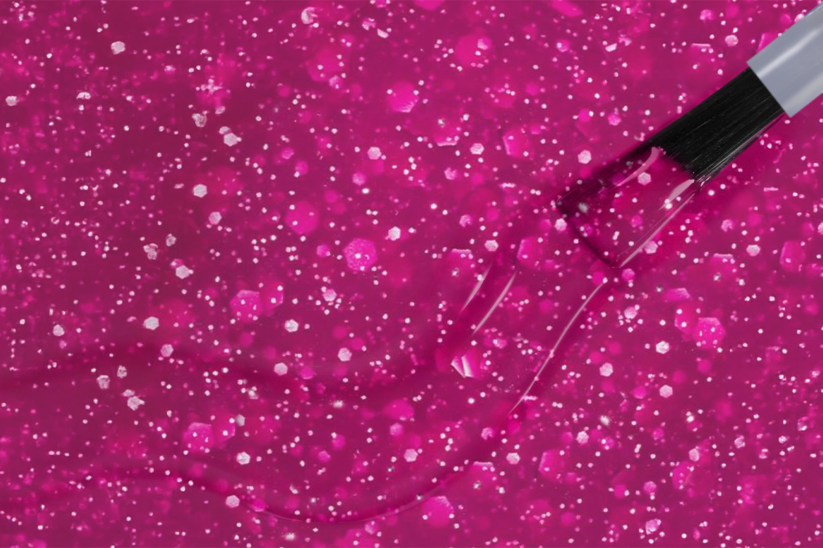 Jolifin LAVENI Shellac PeelOff - Thermo pink-white Glitter 10ml