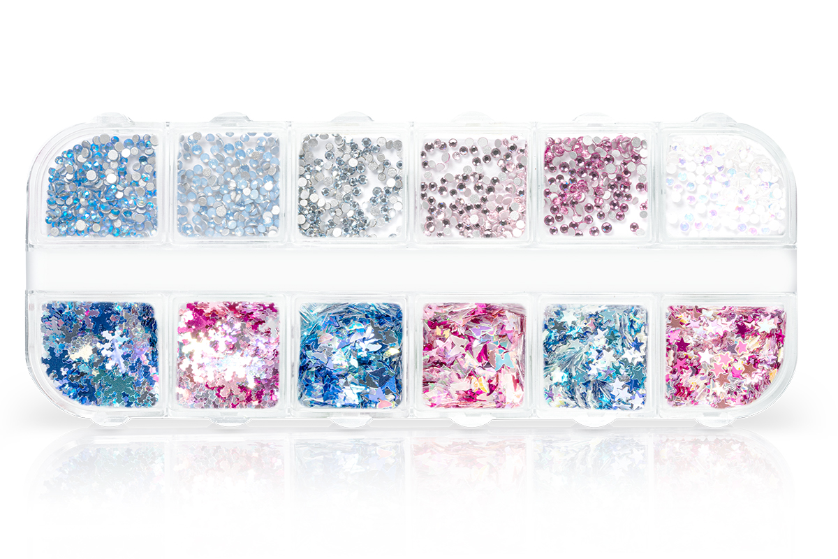 Jolifin Inlay & Rhinestone Display XL - Nightshine pink & blue