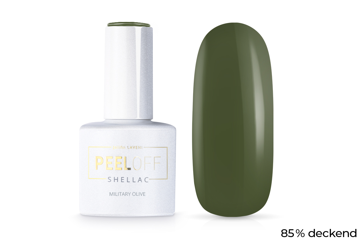 Jolifin LAVENI Shellac PeelOff - military olive 10ml