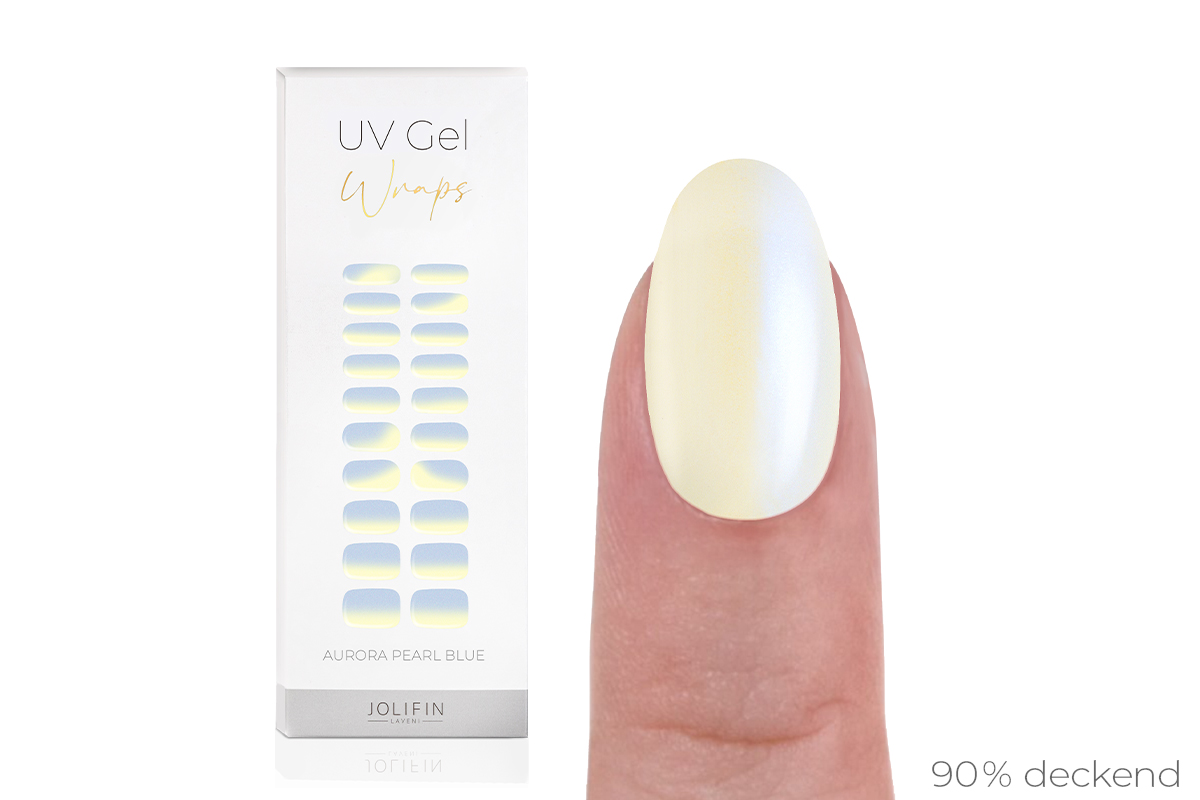 Jolifin LAVENI UV Gel-Wraps - aurora pearl blue 