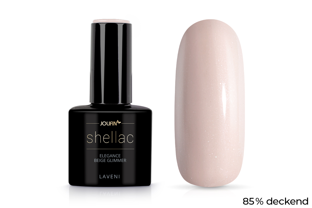 Jolifin LAVENI Shellac - elegance beige Glimmer 10ml