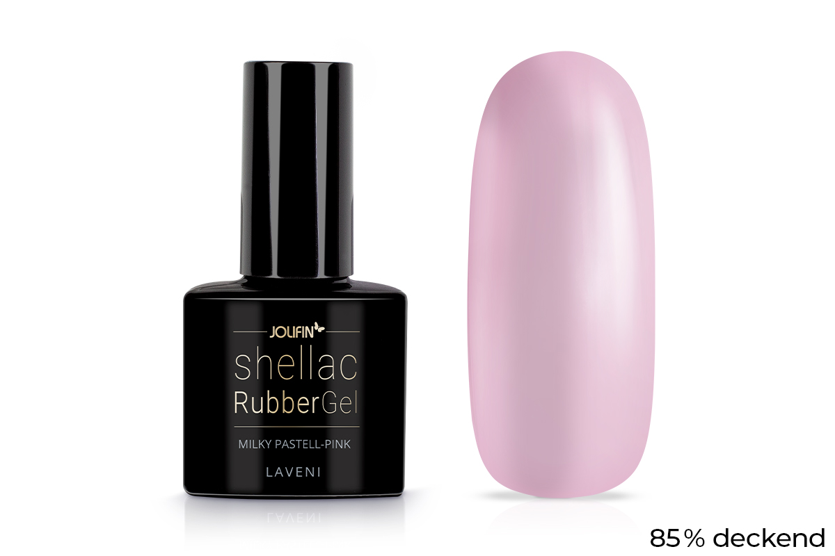 Jolifin LAVENI Shellac RubberGel - milky pastel pink 10ml