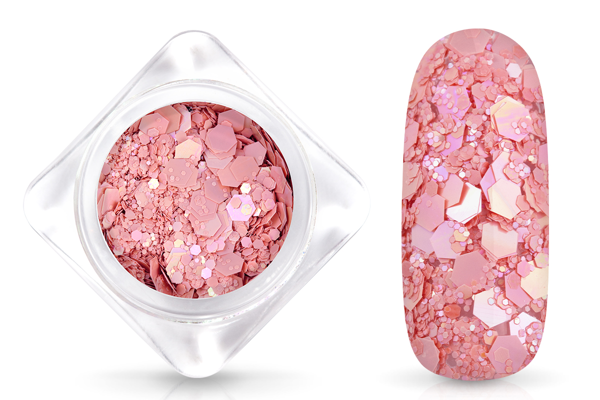 Jolifin Hexagon Glitter Matt - Aurora blush