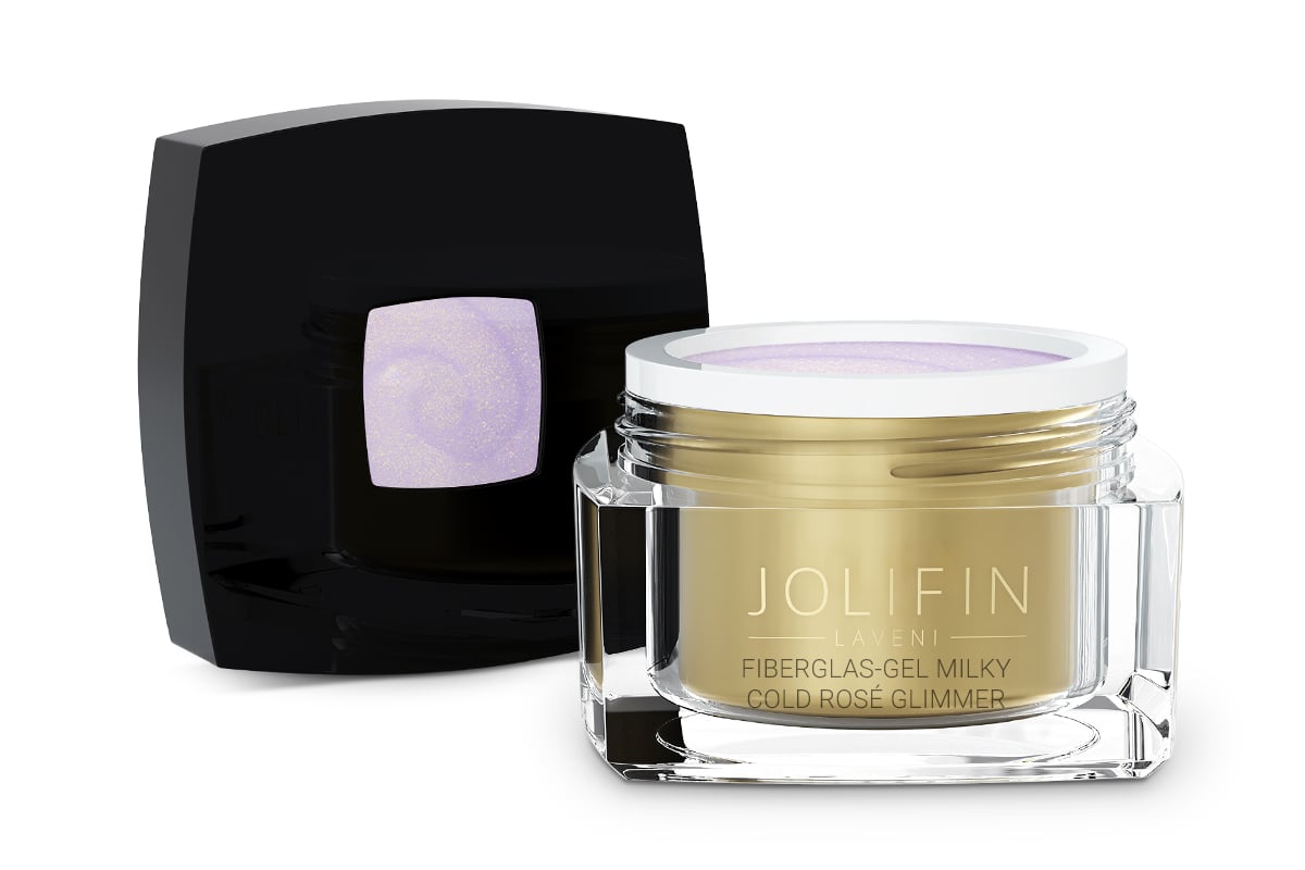Jolifin LAVENI - Fiberglas-Gel milky cold-rosé Glimmer 30ml