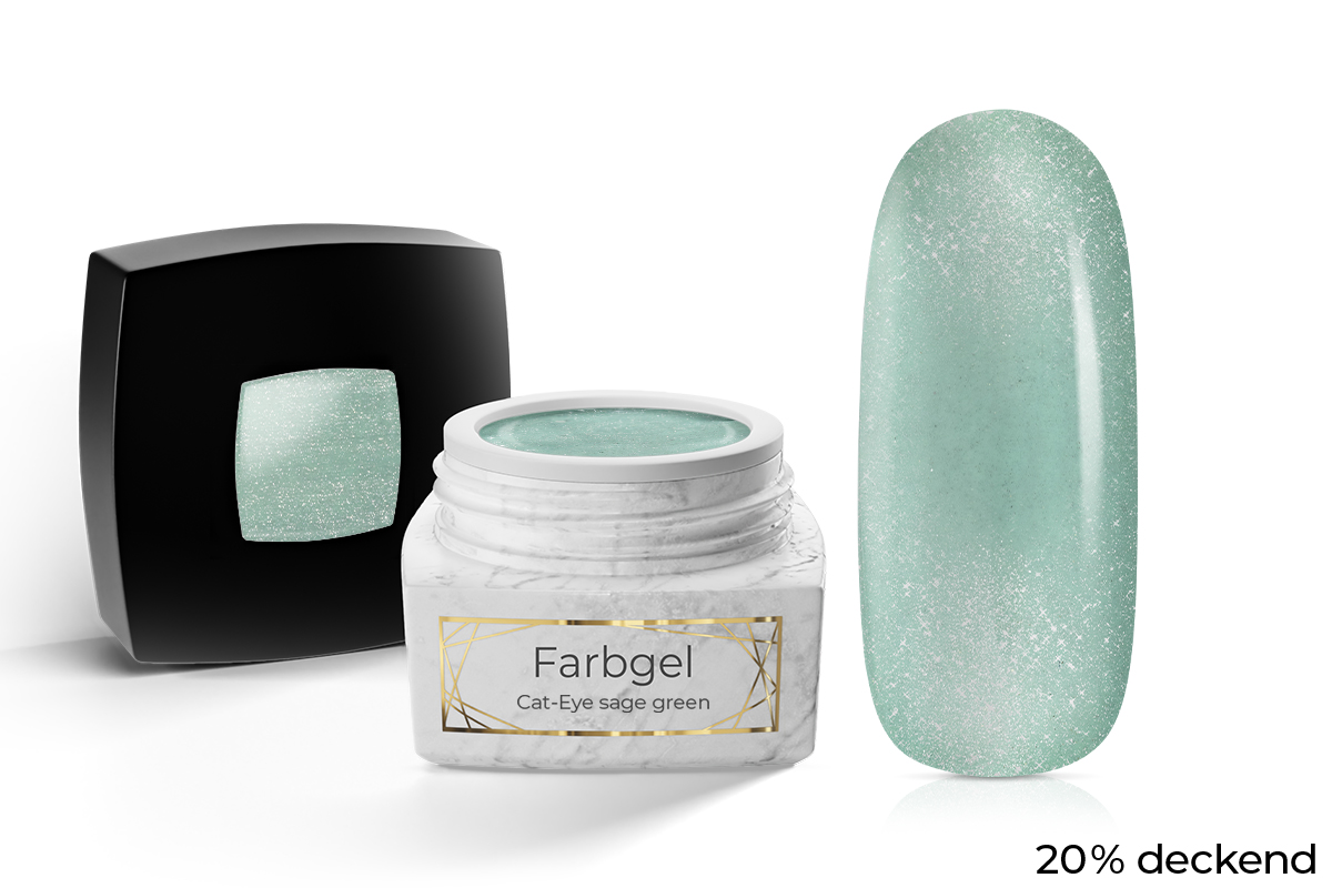 Jolifin LAVENI PRO Farbgel - Cat-Eye sage green 5ml
