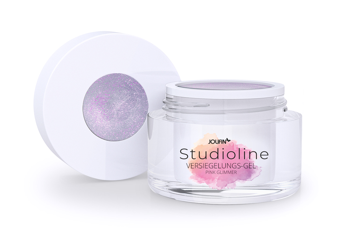 Jolifin Studioline - Versiegelungs-Gel pink Glimmer 15ml