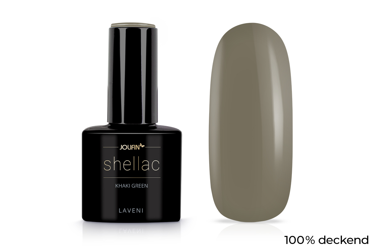 Jolifin LAVENI Shellac - khaki green 10ml