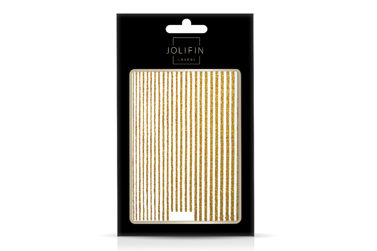Jolifn LAVENI XL Sticker - Glitter Stripes gold hologramm