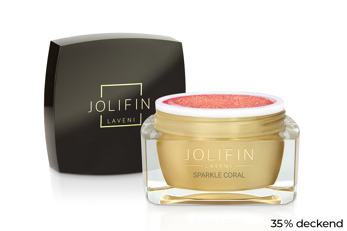 Jolifin LAVENI Farbgel - sparkle coral 5ml