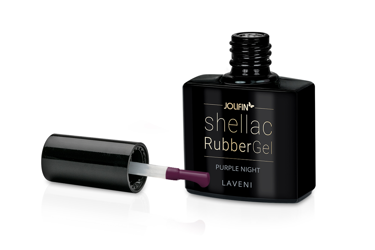 Jolifin LAVENI Shellac RubberBase - purple night 10ml