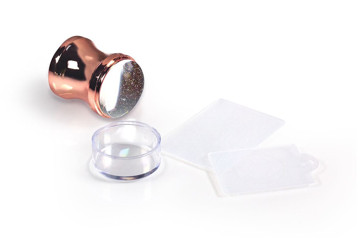 Jolifin XL Jelly Stempel - chrome rosé-gold Glitter - soft 