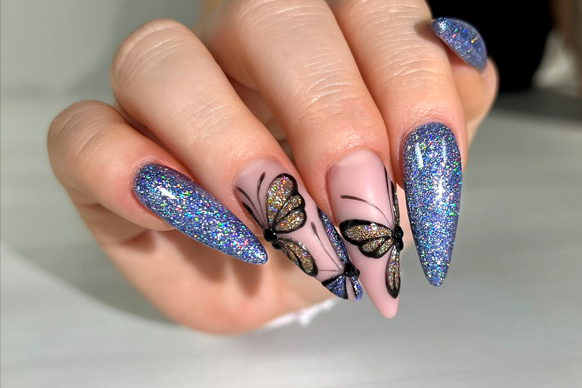 Jolifin LAVENI Shellac - extreme unicorn champagne Glitter 10ml