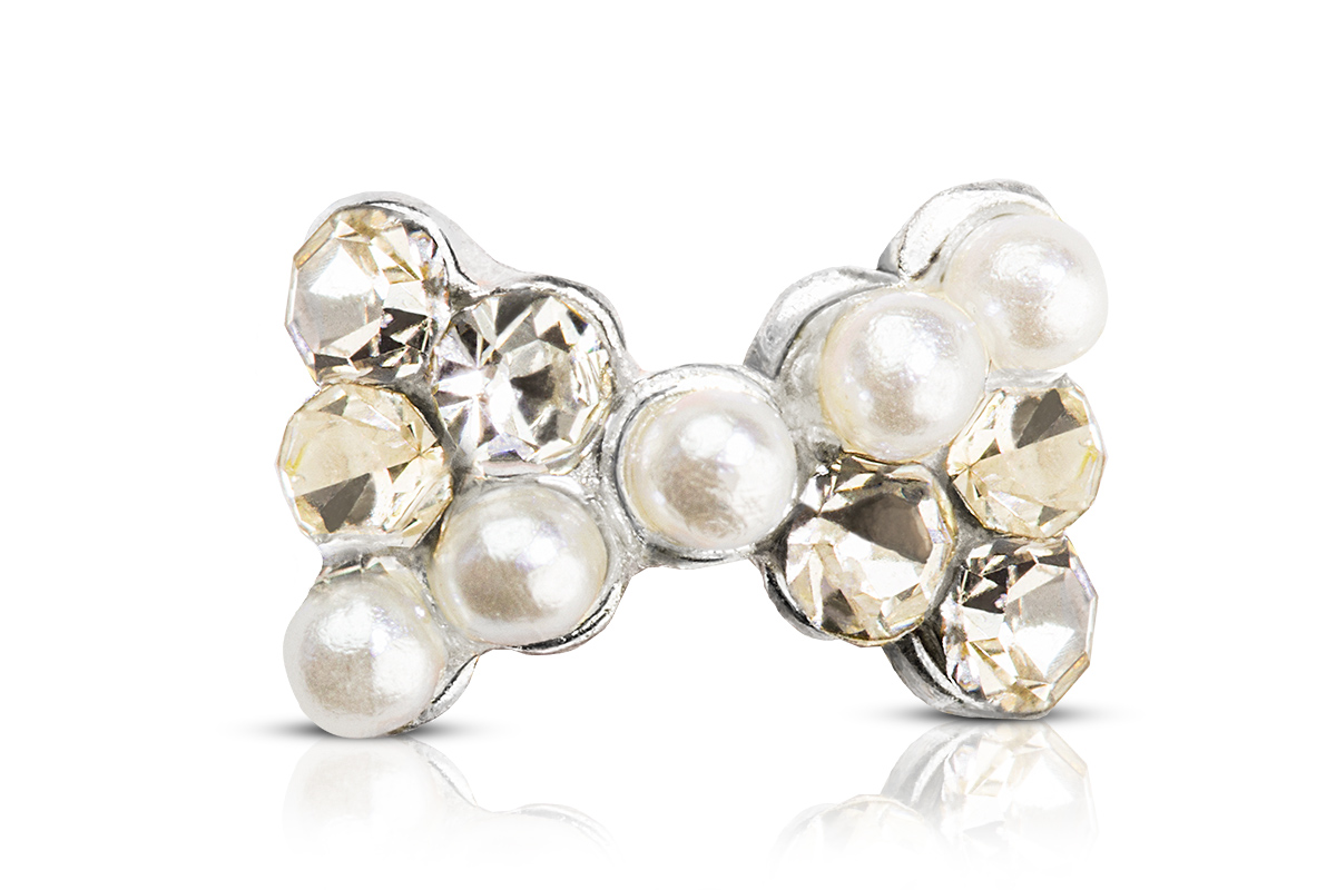 Jolifin Overlay Pearls Bow 