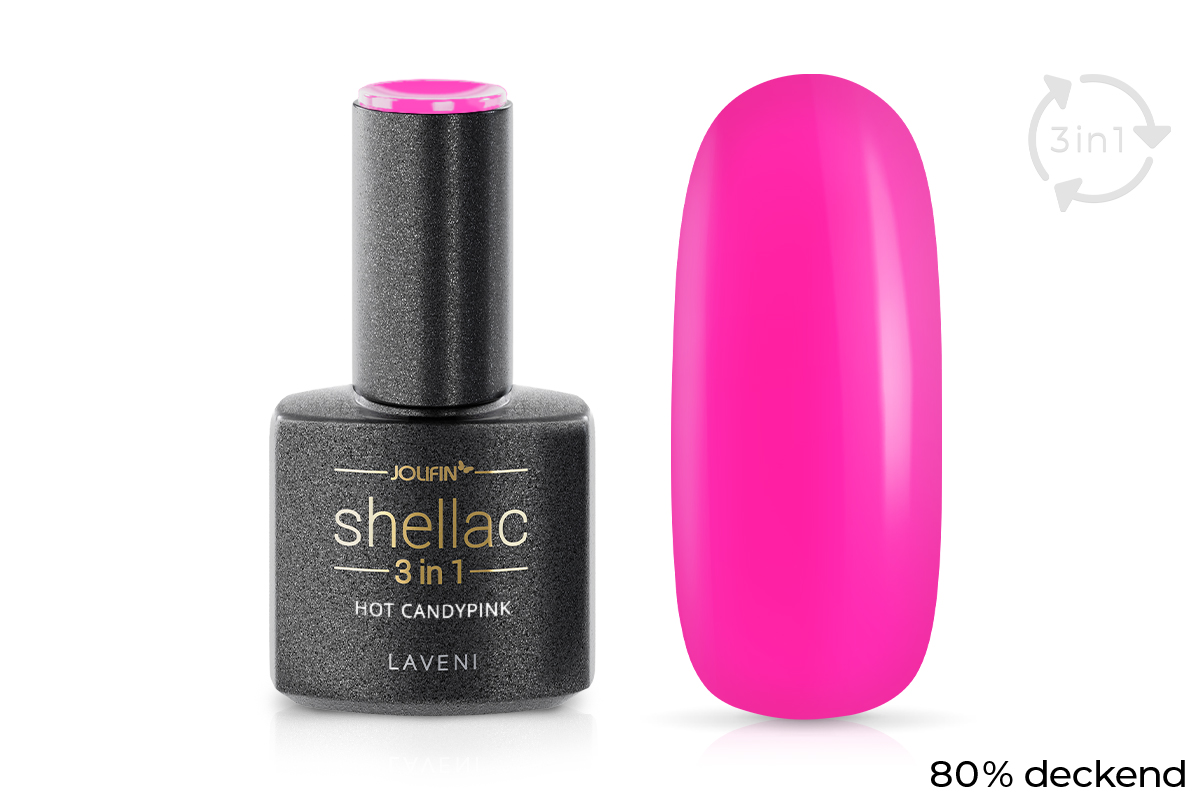 Jolifin LAVENI 3in1 Shellac - hot candypink 10ml