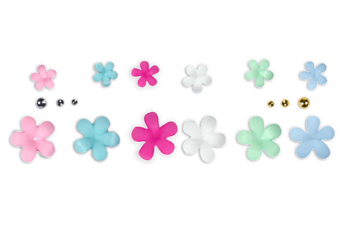 Jolifin Overlay Display - bunte Blumen & Perlen 
