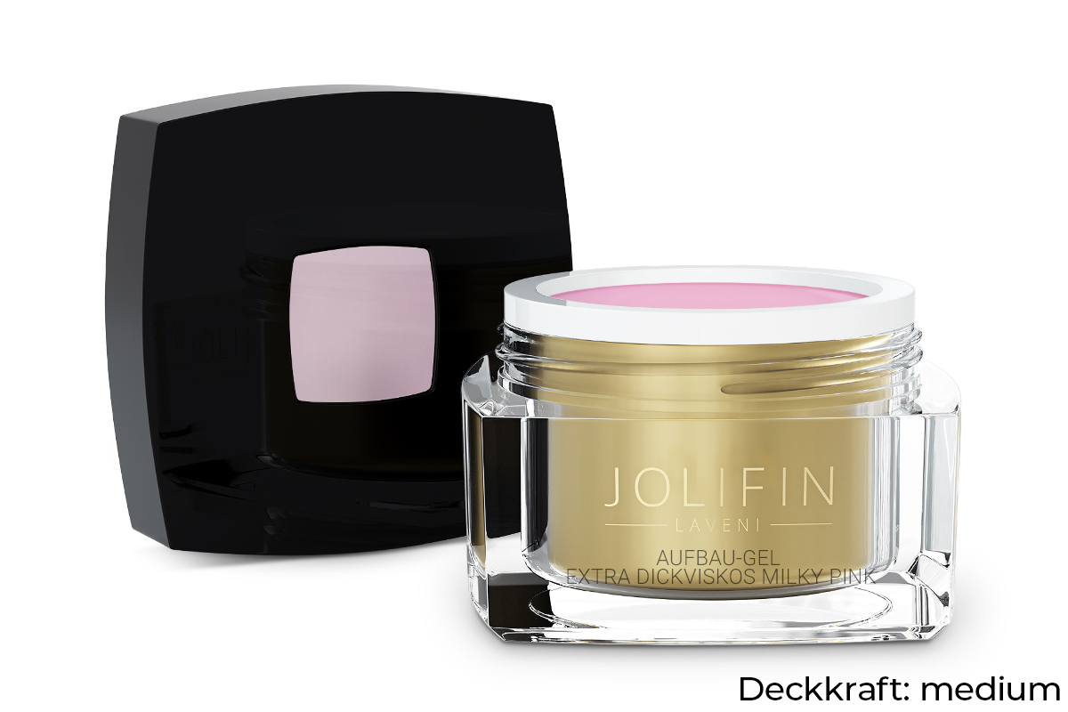 Jolifin LAVENI - Build-up gel extra thick viscous milky pink 30ml