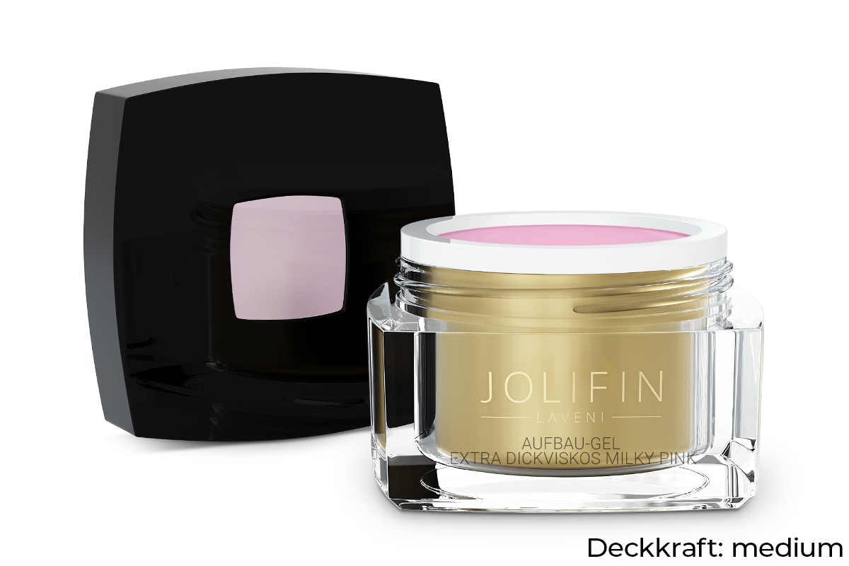 Jolifin LAVENI - Aufbau-Gel extra dickviskos milky pink 30ml