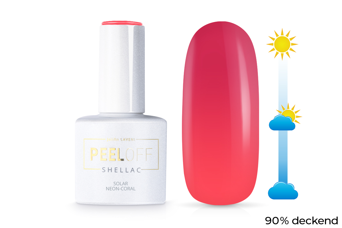 Jolifin LAVENI Shellac PeelOff - Solar neon-coral 10ml