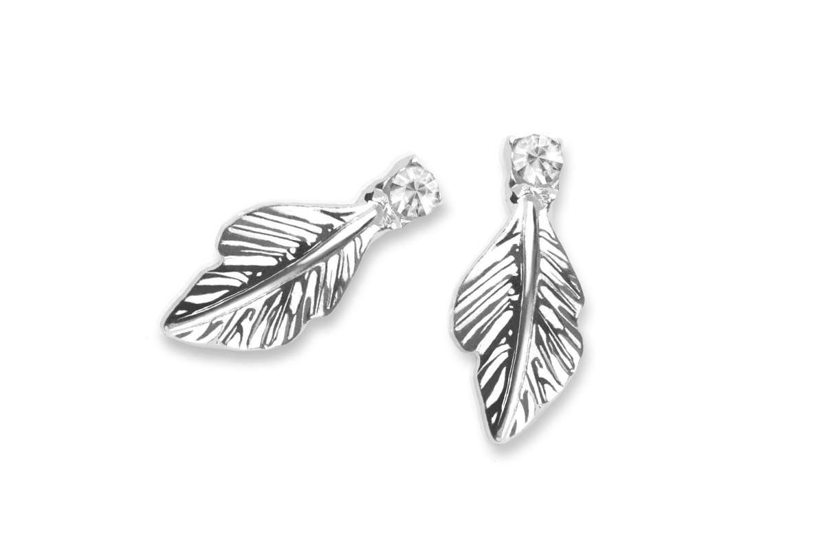 Jolifin Overlay - Feder silber mit Strass