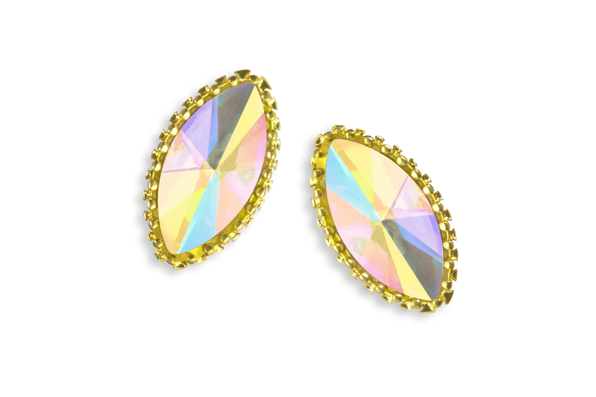 Jolifin LAVENI Strass-Diamond - Cat-Eye gold