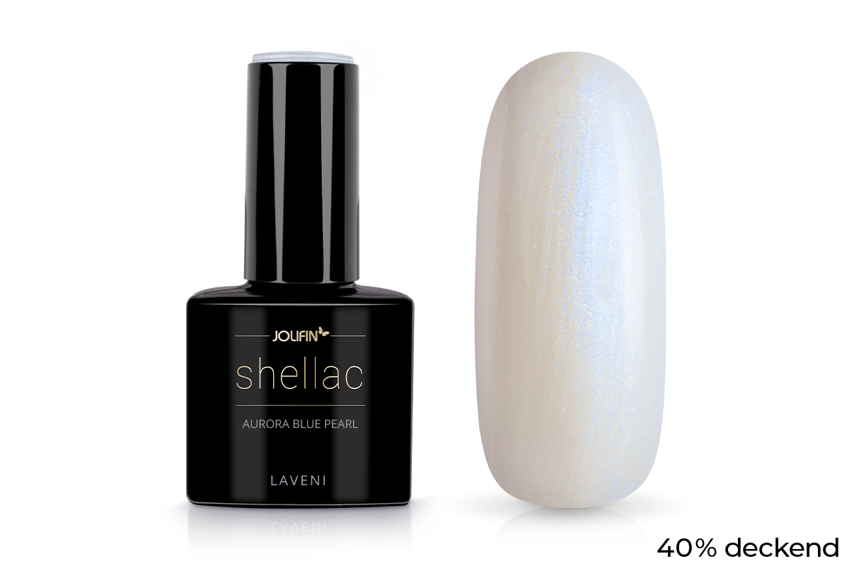 Jolifin LAVENI Shellac - aurora blue pearl 10ml