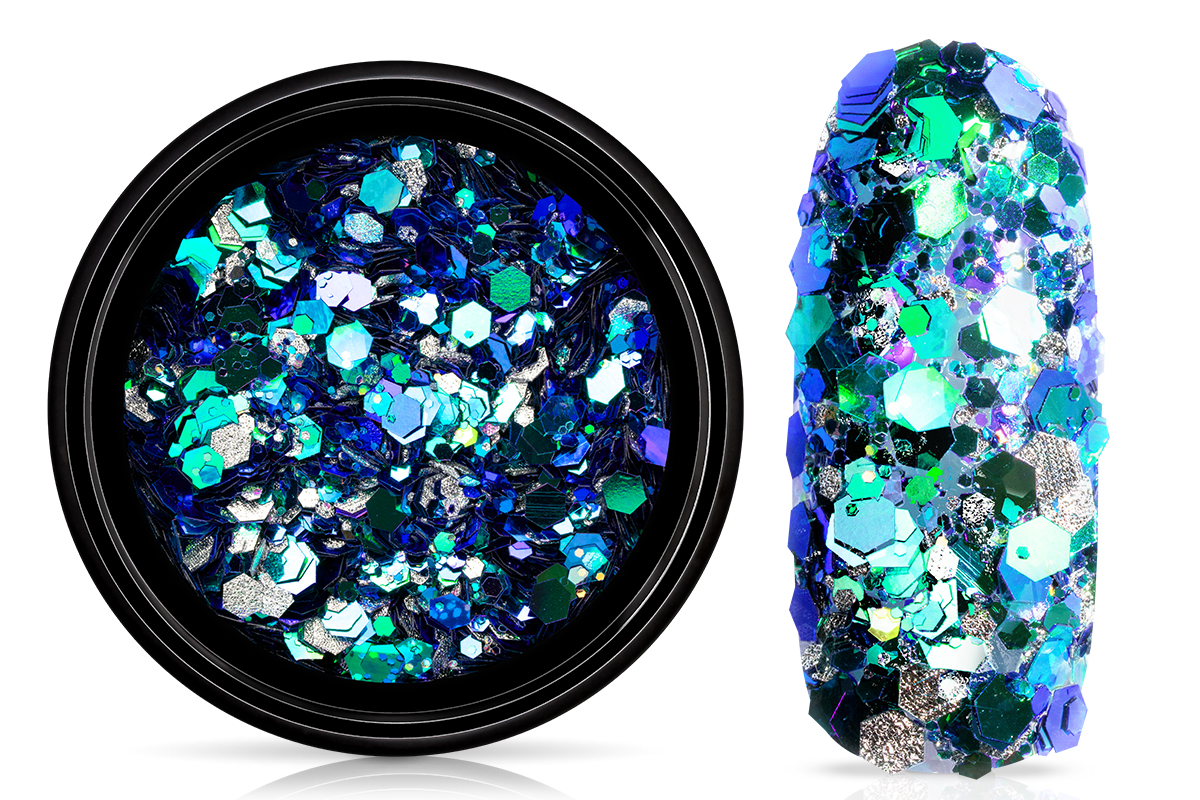 Jolifin LAVENI Chameleon Glittermix - silver-ocean