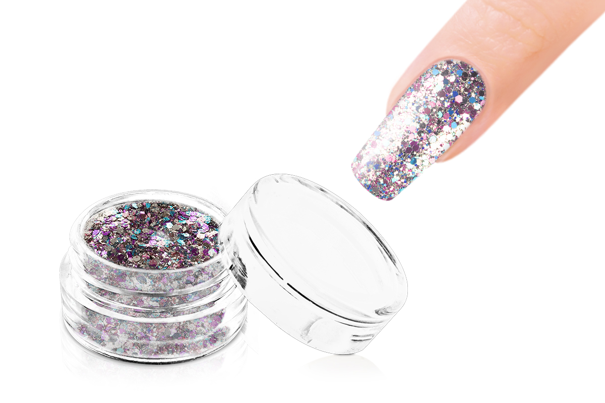 Jolifin LAVENI Glitter Powder Silver Glam - rosy-blue