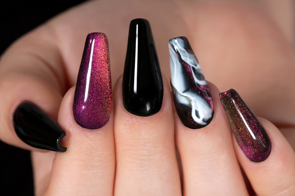 Jolifin LAVENI Shellac - Extreme Cat-Eye galaxy blue 10ml