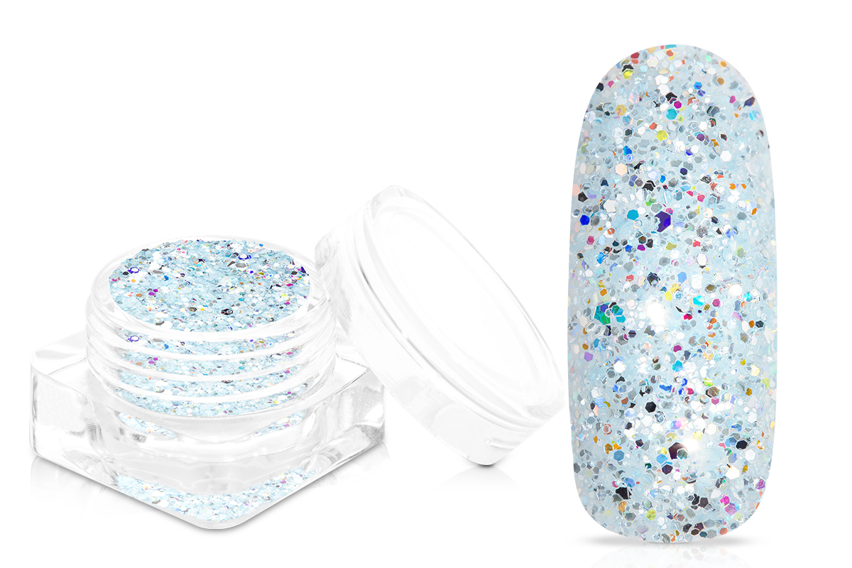 Jolifin Glitterpuder Silvermix - sky blue