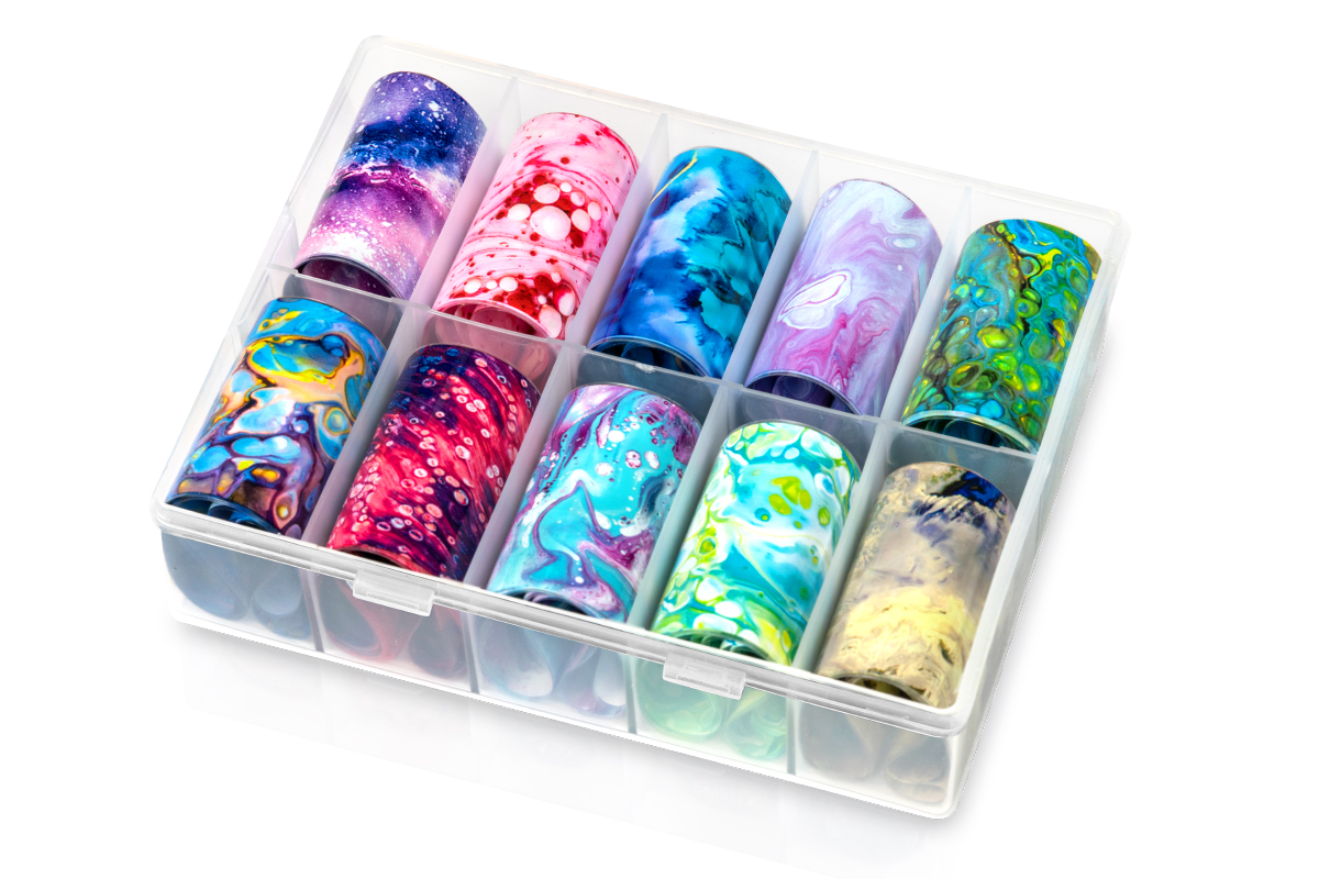 Jolifin Transfer-Nagelfolien Box - Colorful Marble