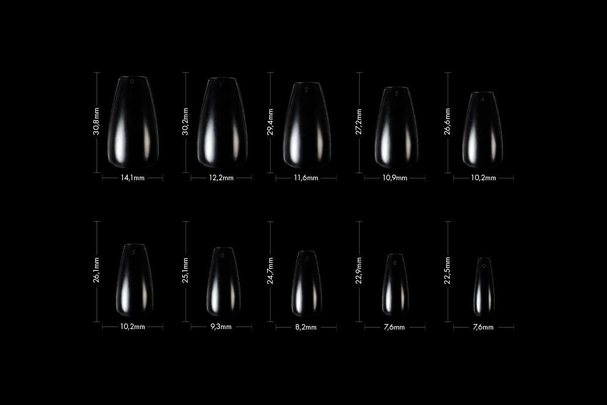 Jolifin 100 tip box Press-On Ballerina short - extra strong