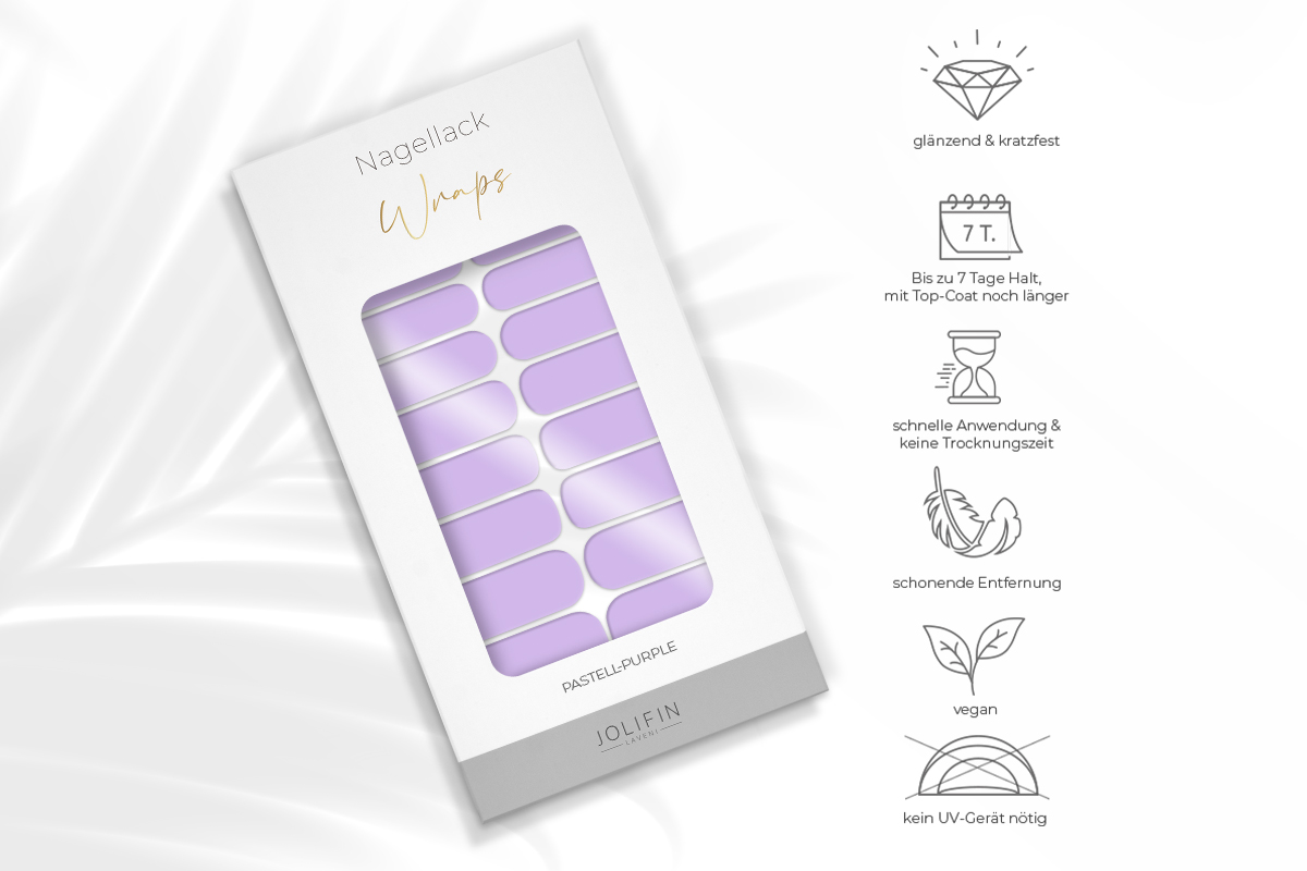 Jolifin LAVENI Nail Polish Wraps - pastel purple