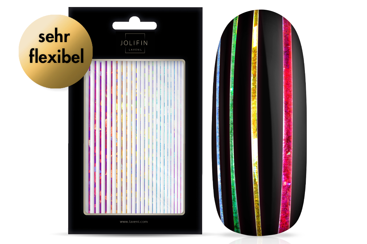 Jolifin LAVENI XL Sticker - Stripes rainbow