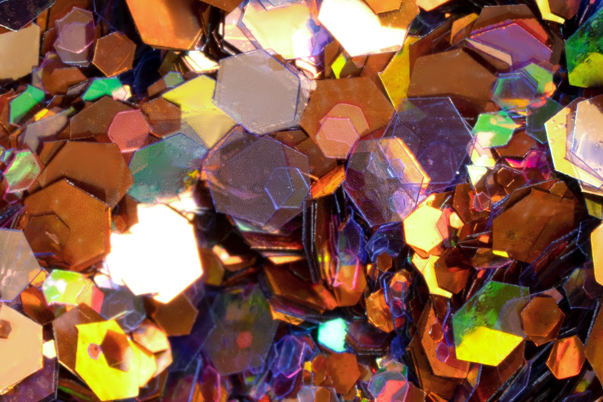 Jolifin Hexagon Glitter - copper irisierend