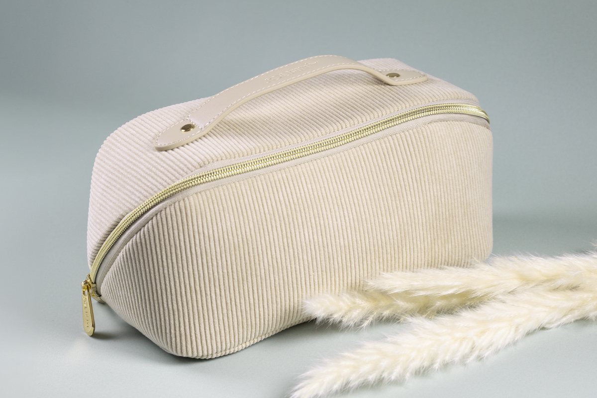 Jolifin Kosmetik- & Pinseltasche - beige Kord