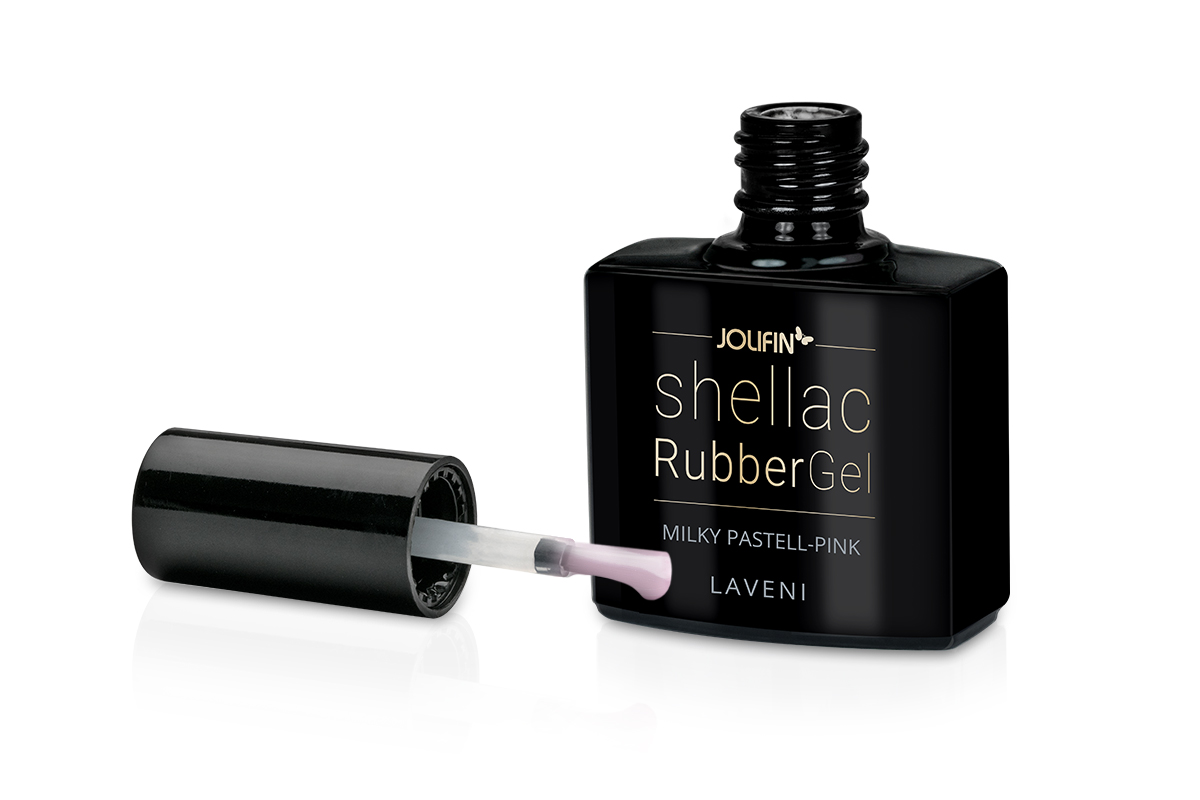 Jolifin LAVENI Shellac RubberGel - milky pastel pink 10ml