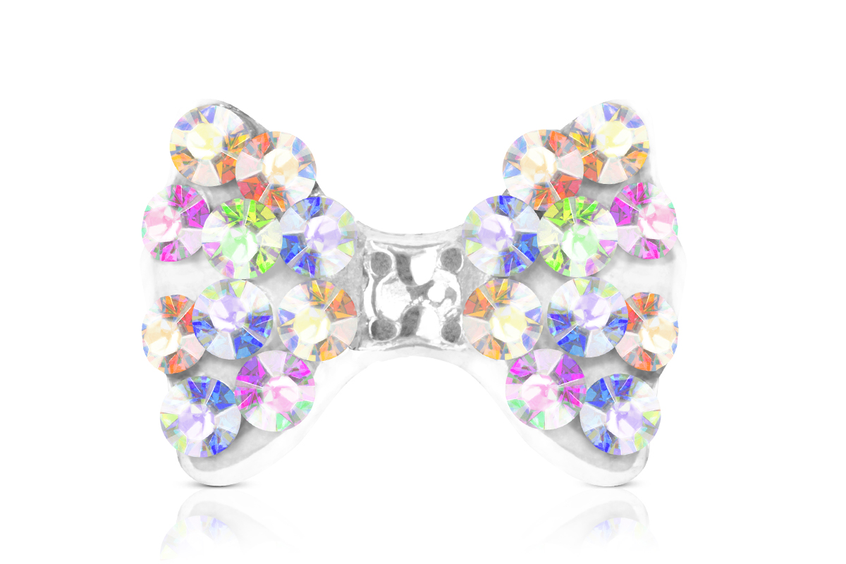 Jolifin Overlay filigree bow iridescent 