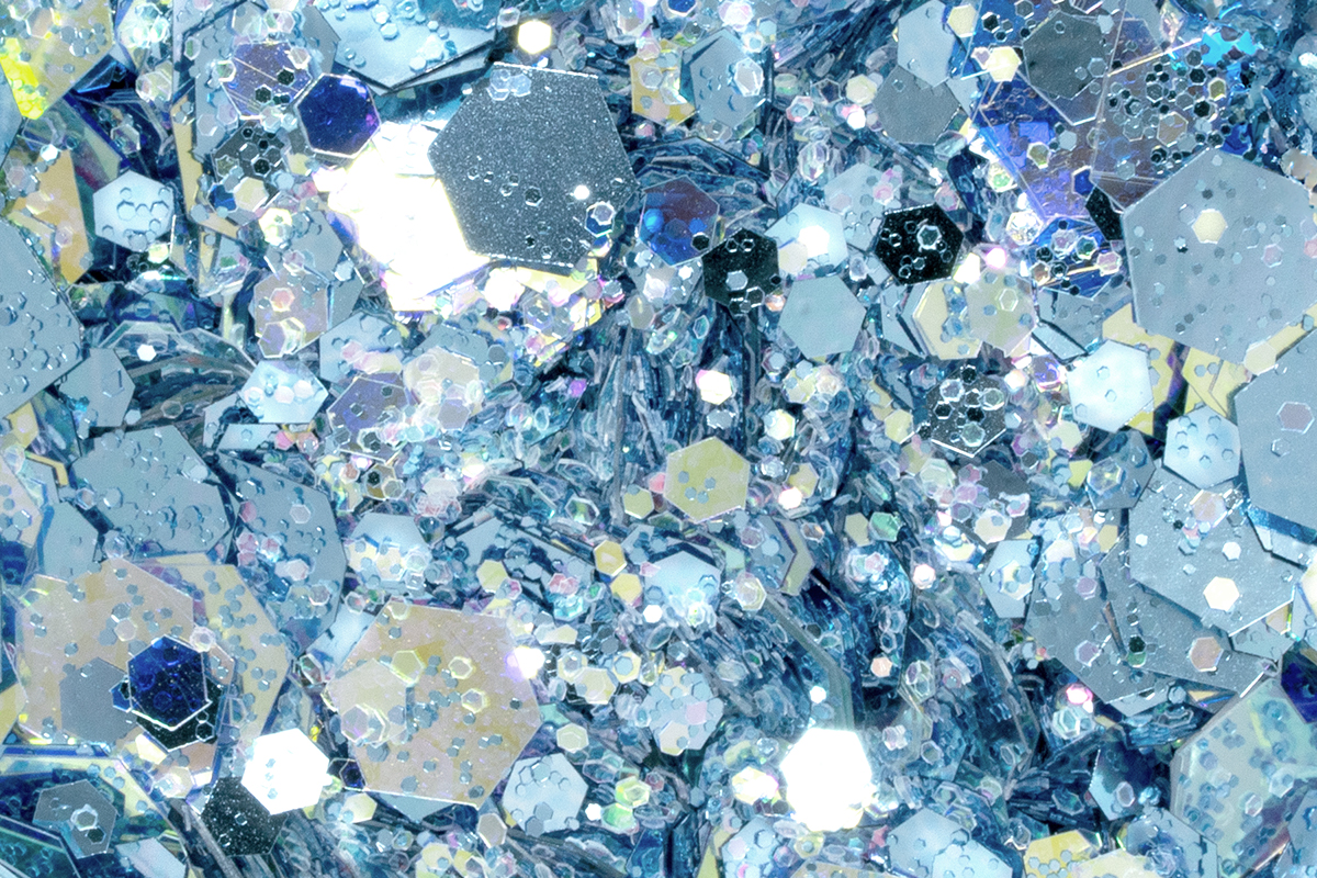 Jolifin Hexagon Glittermix - babyblue