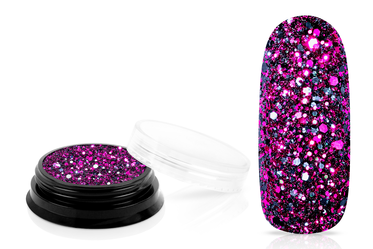 Jolifin LAVENI Luxury Glitter - black magenta