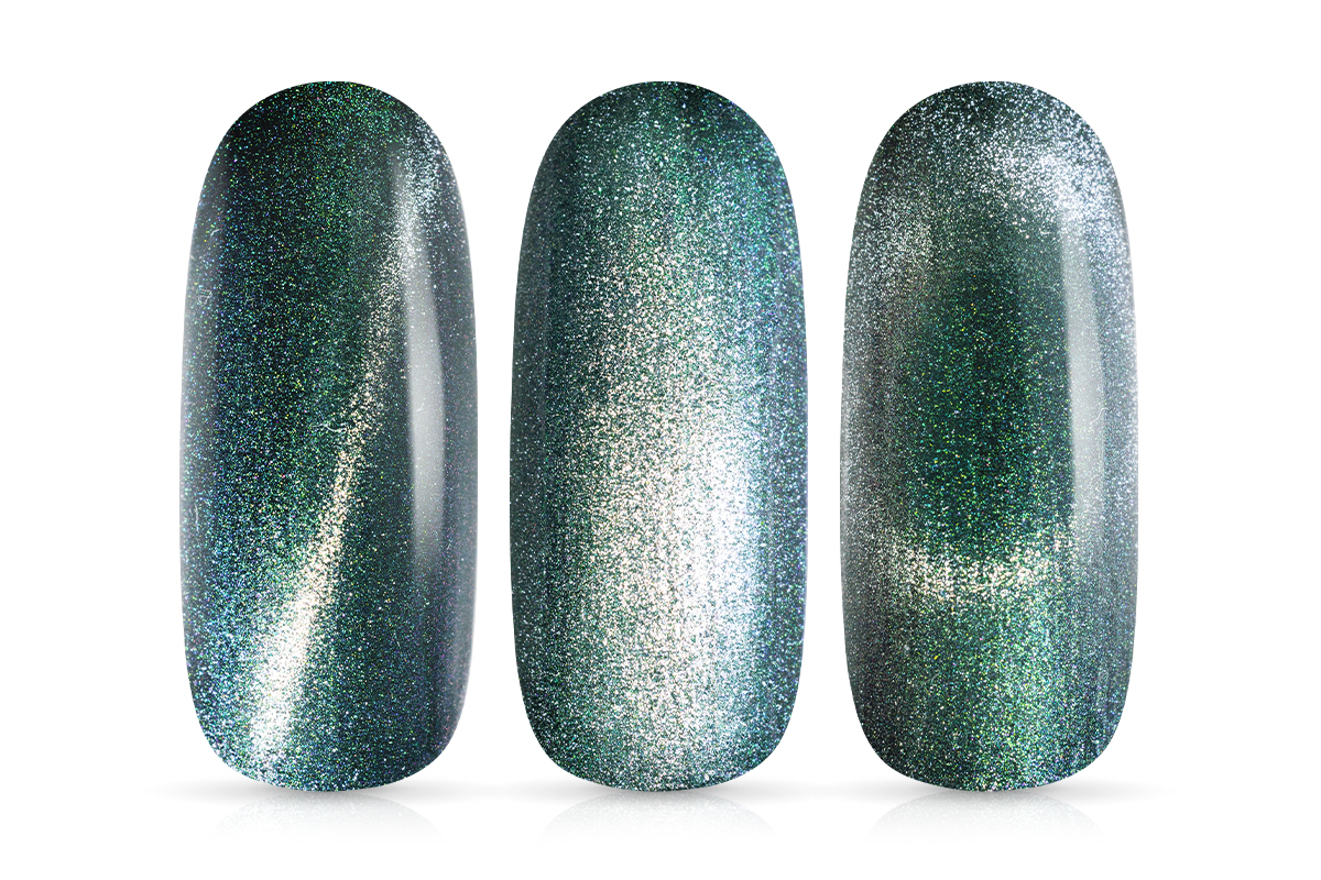 Jolifin LAVENI Shellac - Cat-Eye 9D chameleon silver-green 10ml