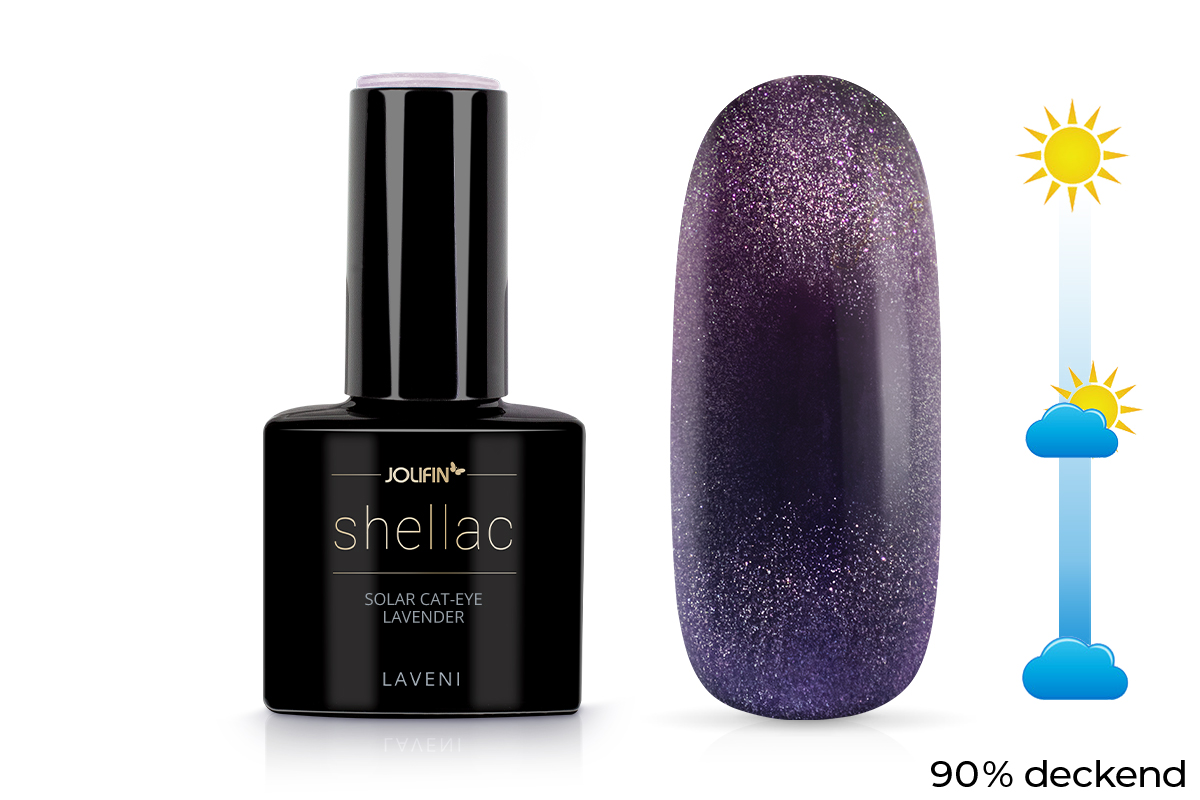 Jolifin LAVENI Shellac - Solar Cat-Eye lavender 10ml