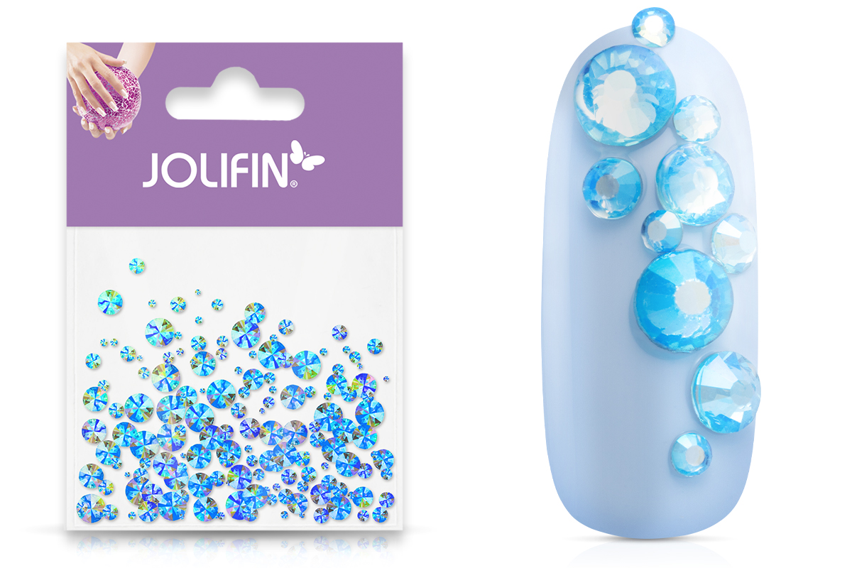 Jolifin Strasssteine 500 Stk - blue irisierend