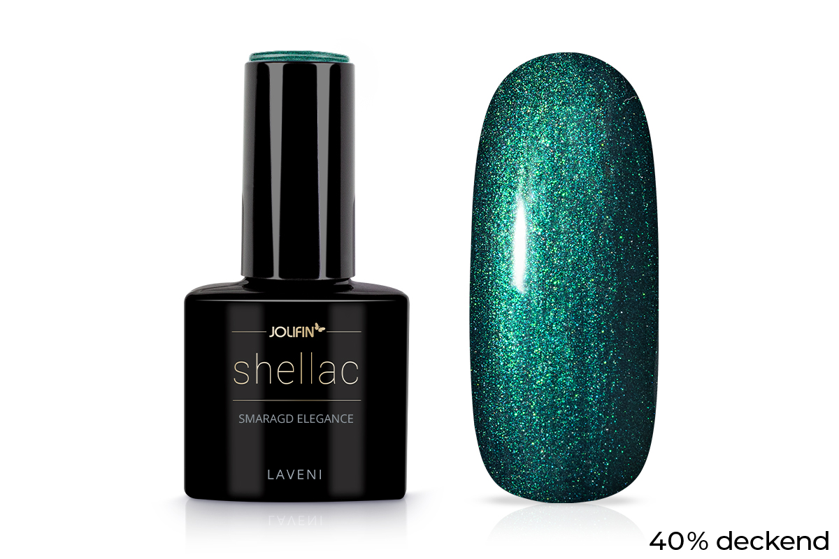Jolifin LAVENI Shellac - smaragd elegance 10ml