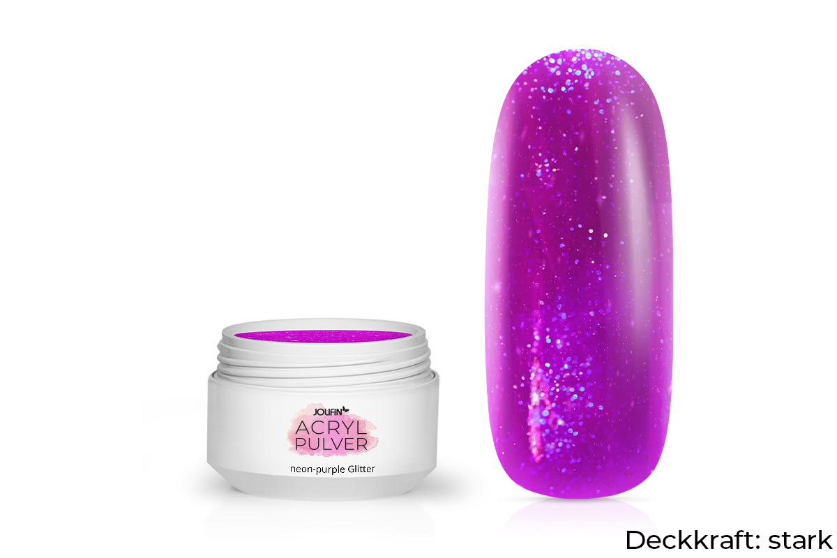 Jolifin acrylic colour powder - neon-purple glitter 5g