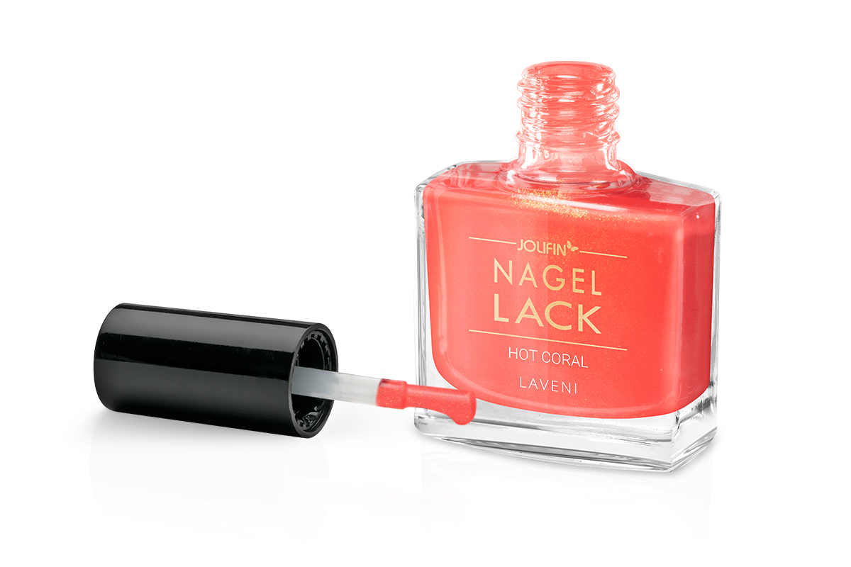 Jolifin LAVENI Nagellack - hot coral 9ml