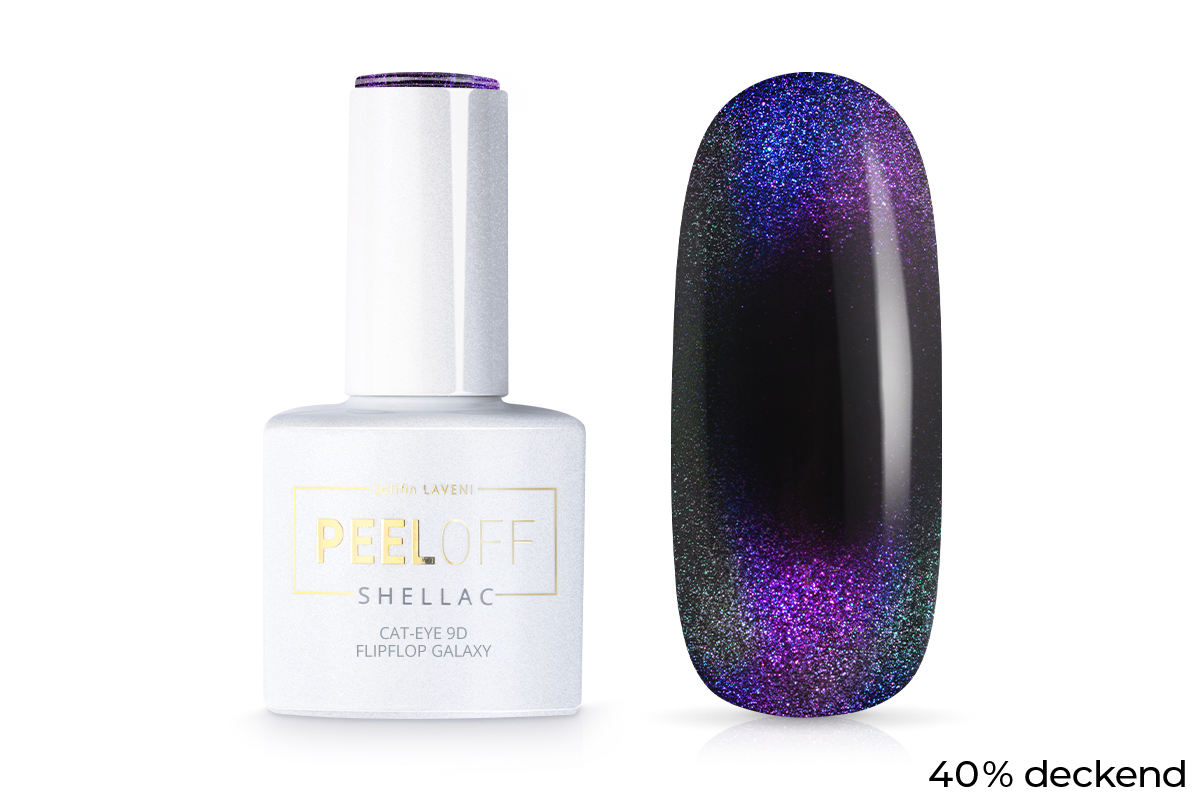Jolifin LAVENI Shellac PeelOff - Cat-Eye 9D FlipFlop galaxy 10ml