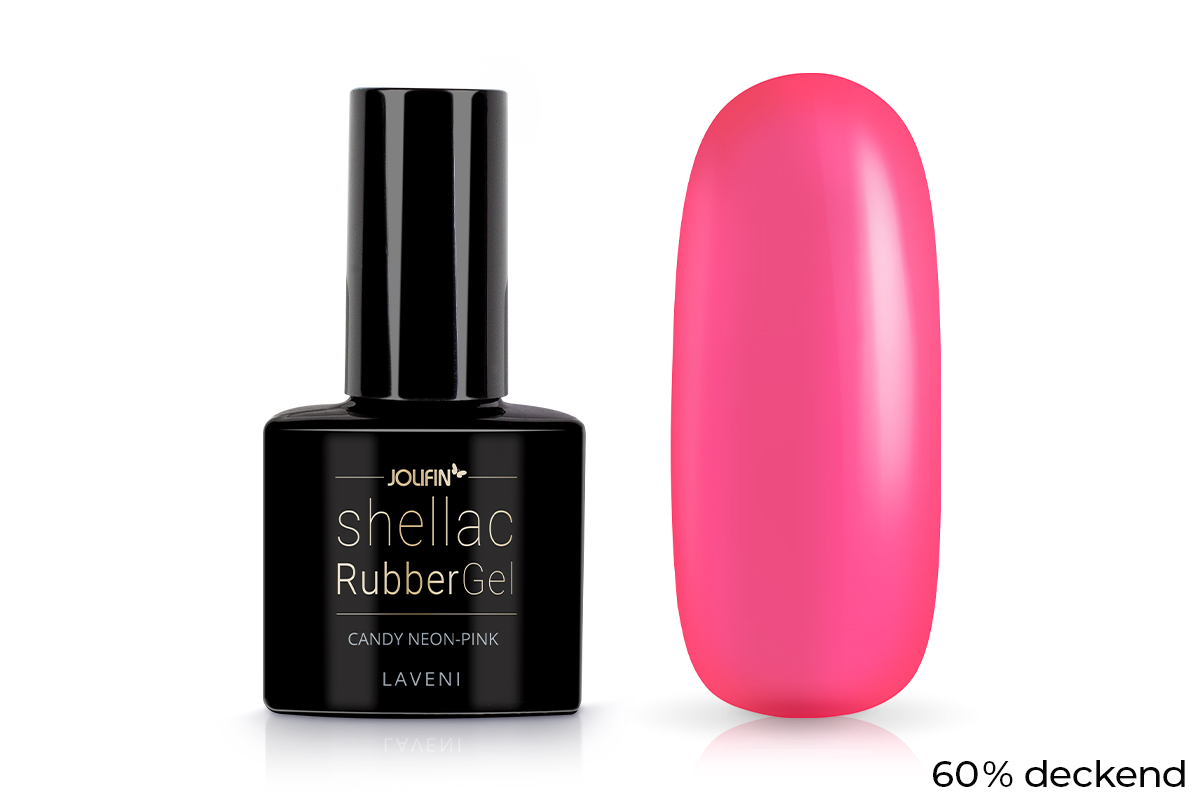 Jolifin LAVENI Shellac - RubberGel candy neon-pink 10ml